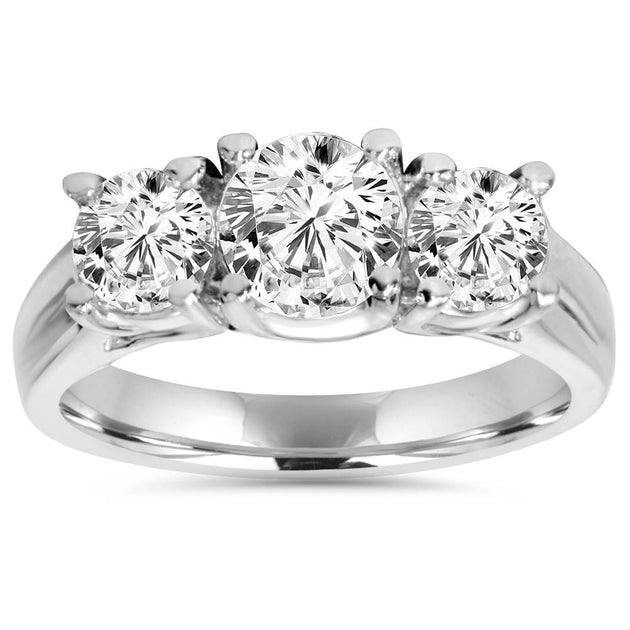 Gorgeous 1.25 Carat Black Diamond 3-Stone Engagement Ring In Sterling Silver – Size 8.5