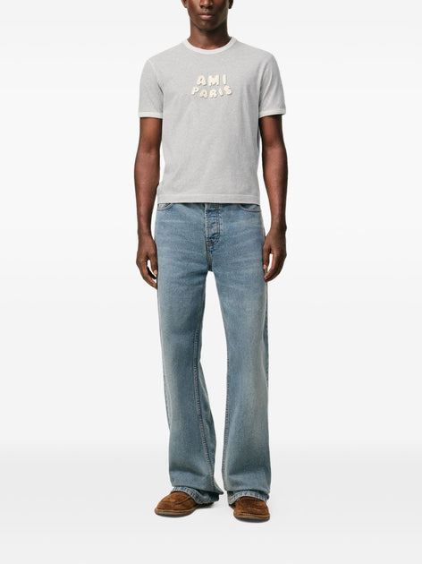 Ami Paris Crew Neck T-Shirt Grey Medium 3