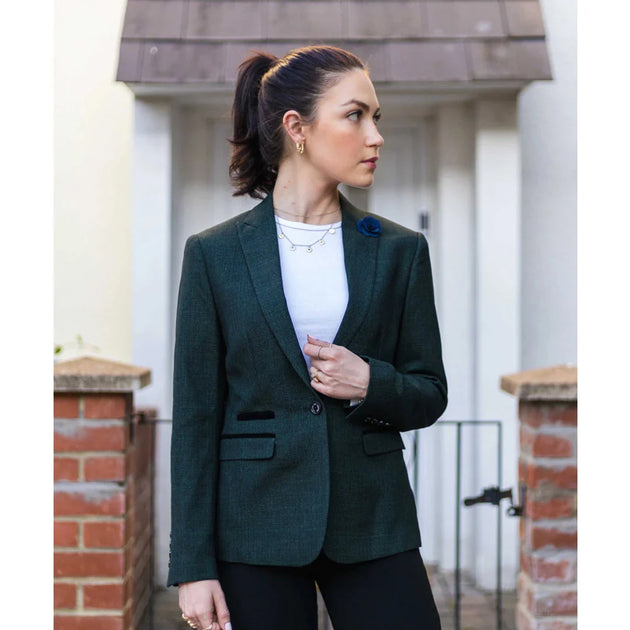 Infinity Tweed Blazer Green Check US 4 3