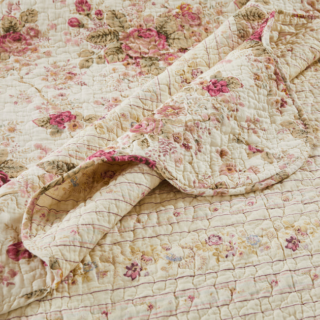 BreeBe Antique Rose Ecru Bedspread Set 4