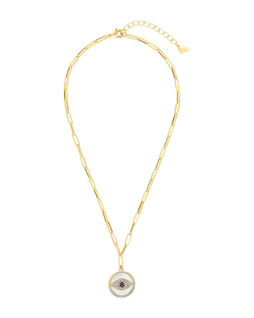 Sterling Forever Evil Eye Pendant Necklace Gold 4