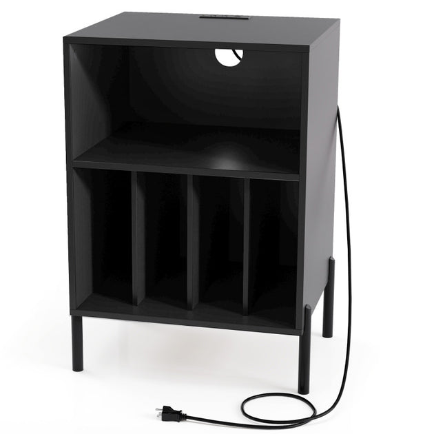 Hivvago Record Player Stand Black 4