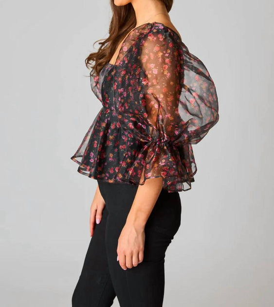 Buddylove Peplum Top Black Small 3