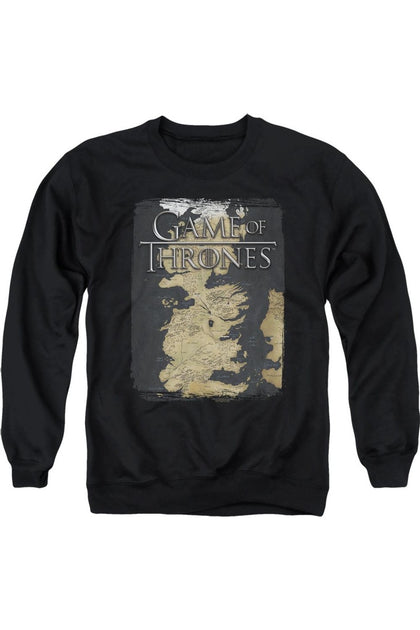 Gildan Game Of Thrones Series Map Adult Crewneck Sweatshirt Black Small 2