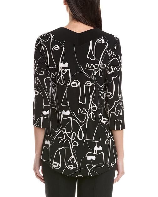 Joseph Ribkoff Printed Top Black/White US 12 3