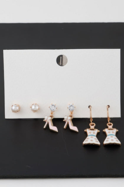 FASHNZFAB Multi Fashion Earrings Set Gold One Size 5
