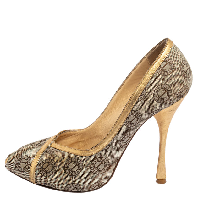 Loriblu Peep Toe Pumps Beige EU 38 3