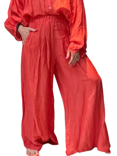 Pearl Callisto Linen Pants Red S/M 2