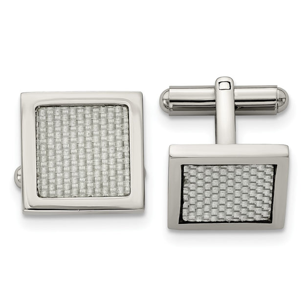 Diamond2Deal Square Cufflinks Silver 2