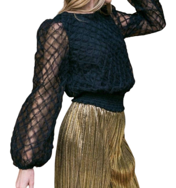 Flying Tomato Textured Woven Top Gold Small 4