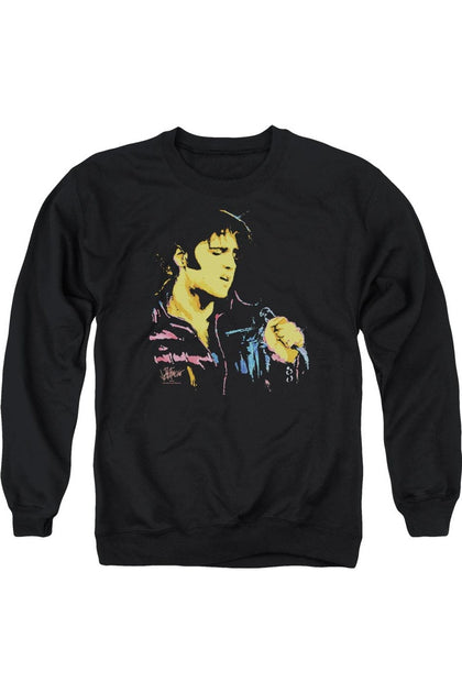 Gildan Elvis Presley Neon Elvis Crewneck Sweatshirt Black XLarge 2