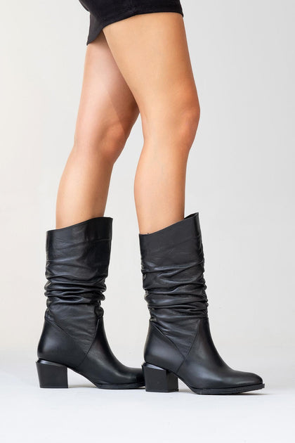 Forever & Always Soule Leather Boot Grey US 9 4