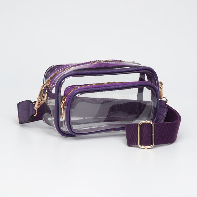 FASHNZFAB Rectangular Crossbody Bag Transparent Purple One Size 4