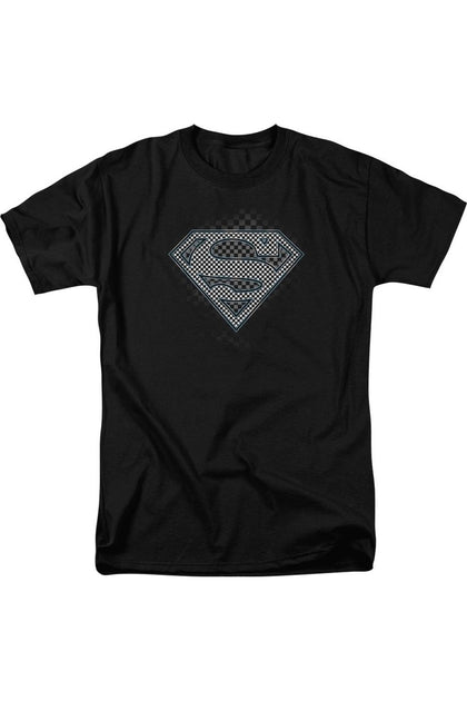 Gildan Superman Checkerboard Short Sleeve Tee Black 4XLarge 2