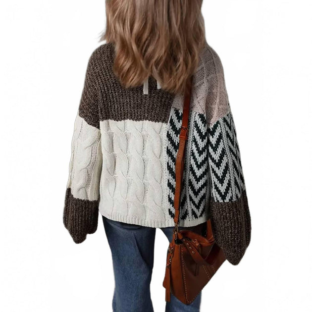 66DISCO Patchwork Sweater Brown 3X 3