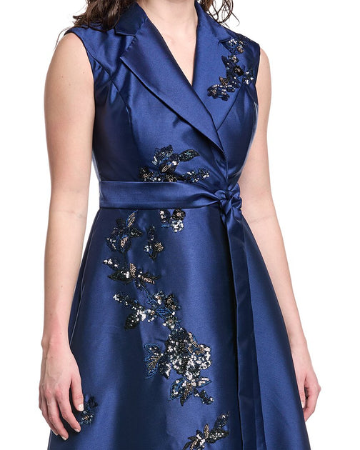 Rene Ruiz Applique Maxi Dress Navy US 6 4