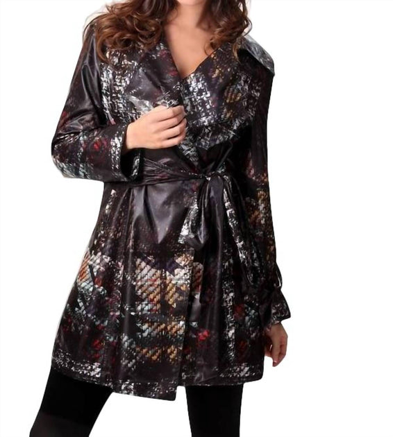 ANGEL Belted Trench Rain Jacket Black Medium 2