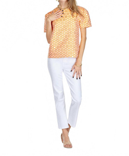 Joy Joy Metallic Daisy Top Yellow Medium 3