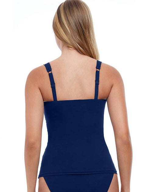 Profile by Gottex E-Cup Scoop Neck Shirred Tankini Top Blue 34E 3