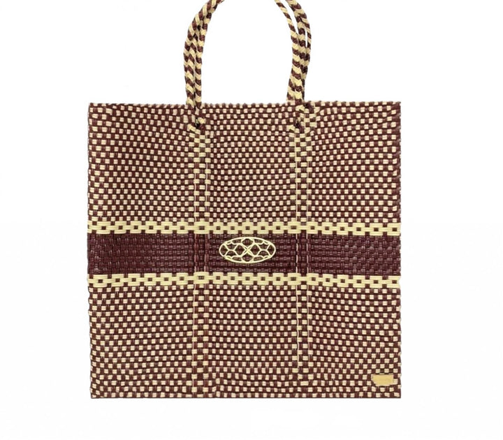 Lola's Bag Medium Woven Stripe Tote Bag Red One Size 3
