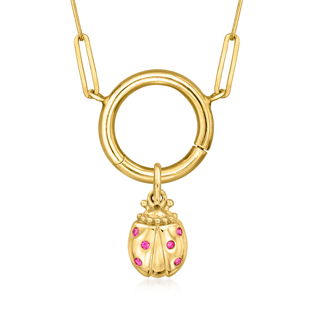 Ross-Simons RS Pure Rubis Charm Coccinelle Rose 4