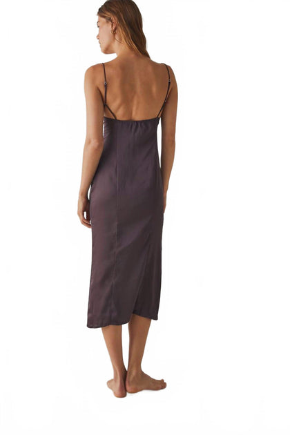 City Cool Midi Slip by Intimately at Free People in Chocolate Merlot, Size: S