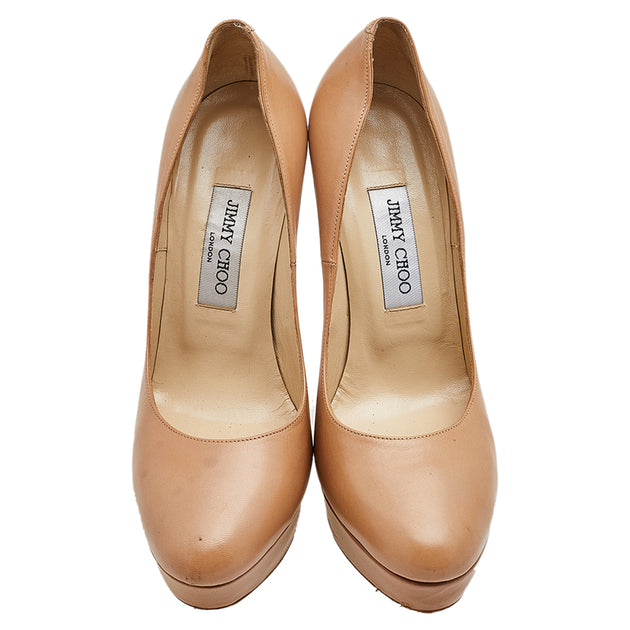 Jimmy Choo Cosmic Platform Pumps Beige EU 39 4