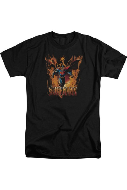 Gildan Superman Through The Fire T-Shirt Black XXX-Large 2