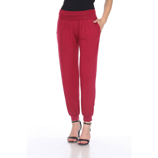 White Mark Women's Harem Pants Pink XLarge 2