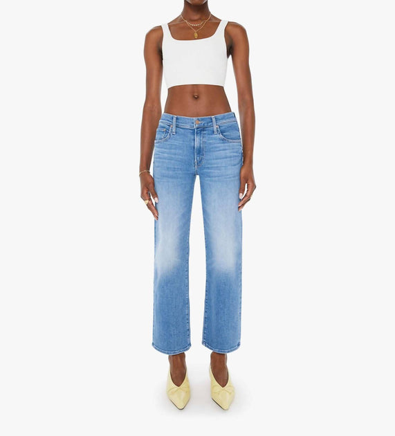 Mother Rambler Mid Rise Zip Ankle Jeans Blue 23 2
