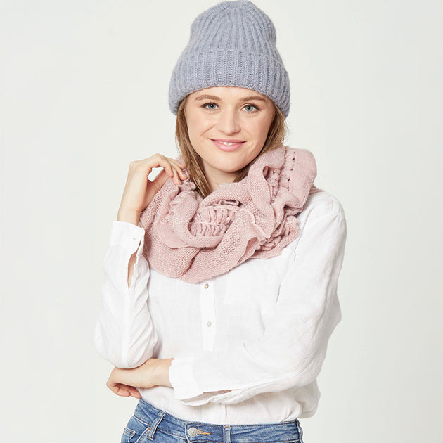 TRUEDAMES Ruffle Infinity Scarf Yellow 2
