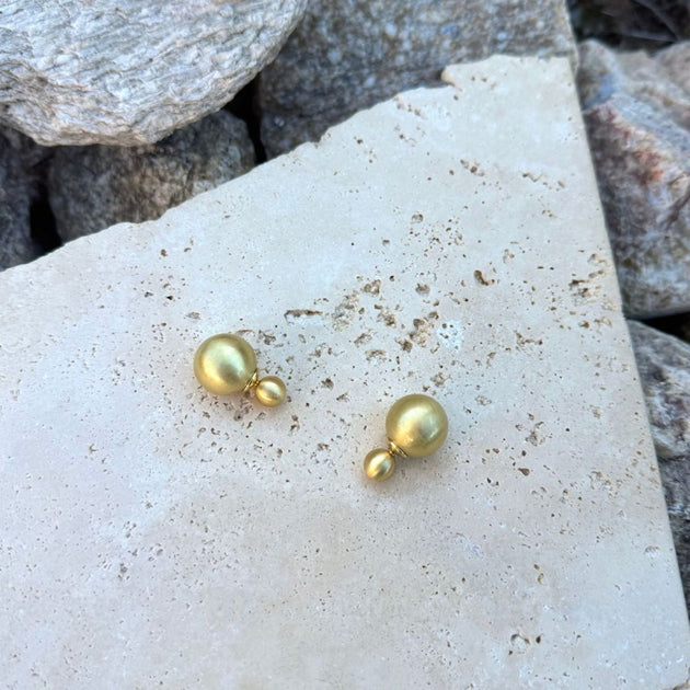 Adornia Double Ball Earrings Gold 4