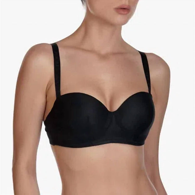 Ajour Long Strapless Bra Black 36B 2