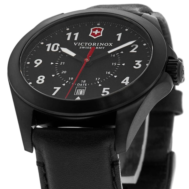 Victorinox Swiss Army Heritage Quartz Black Dial Leather Strap