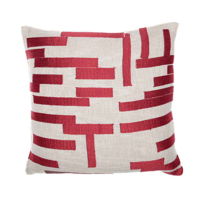 Hivvago Throw Pillow Red/Ivory 24in 3