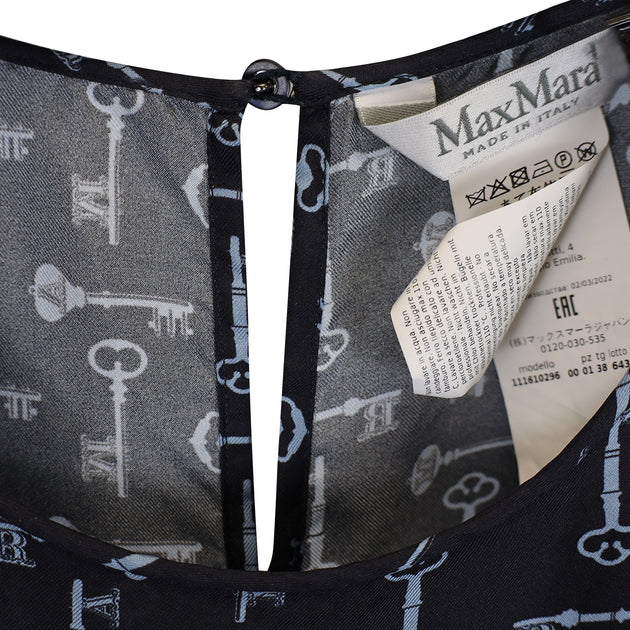 Max Mara Golf Key Printed T-Shirt Navy US 4 3