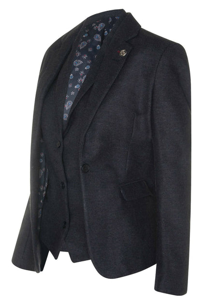 Oliver Tweed Herringbone Wool Blazer Grey XLarge 3