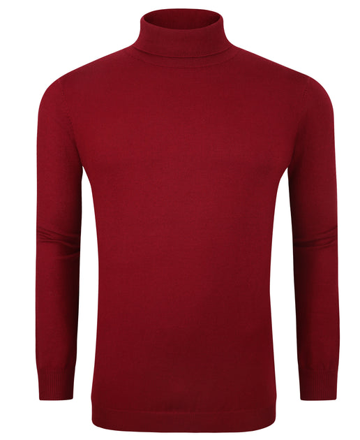 Tom Baine Slim Fit Performance Cotton Turtleneck Red XXLarge 2