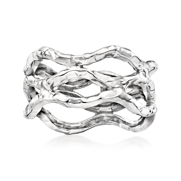 Ross-Simons Wavy Open-Space Ring White Gold US 8 2