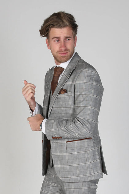 Paul Andrew Francis Check Blazer Grey US 48 3