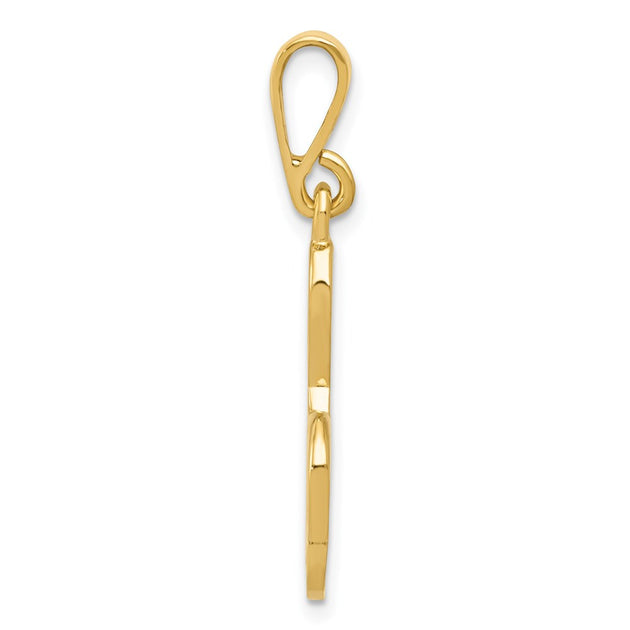 Diamond2Deal Treble Clef Charm Yellow Gold 3