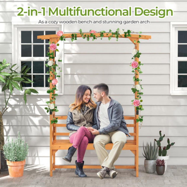 Hivvago Garden Arbor Bench Yellow 2