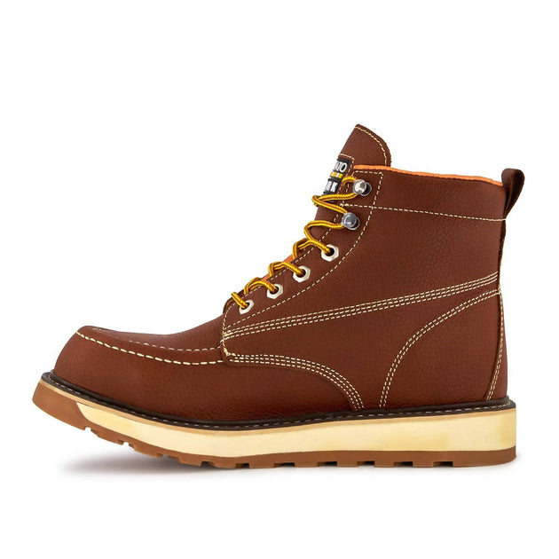 Ferrato Men's Work Leather Boots Brown 9 5