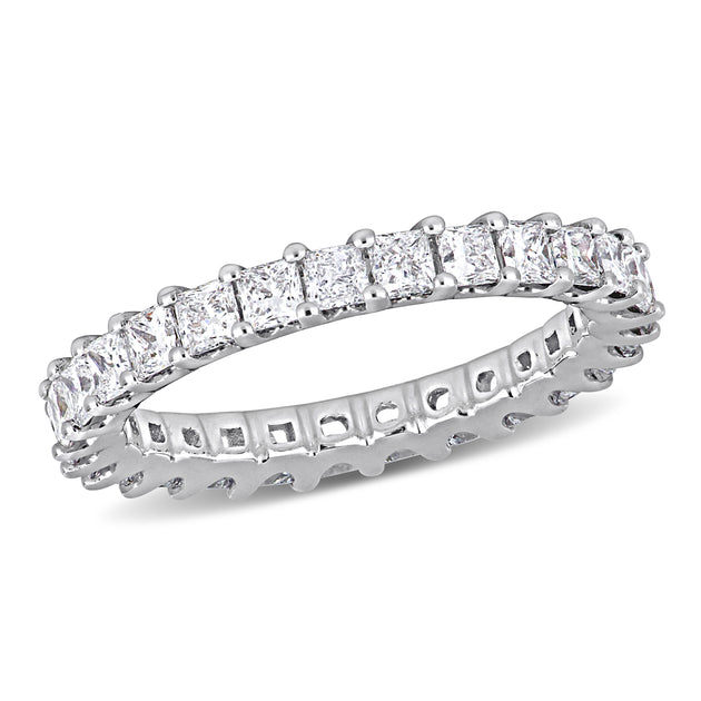 Created Forever 1 7/8ct Princess-Cut Lab-Grown Diamond Eternity Ring Silver US 7 2