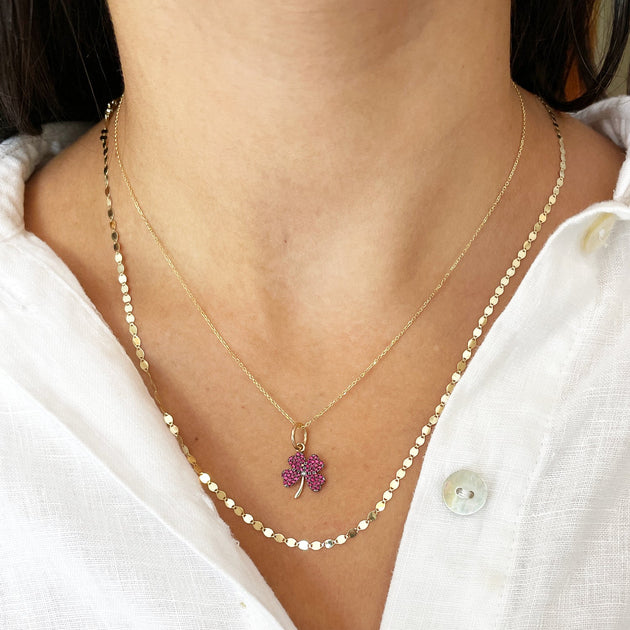 The Lovery Ruby Clover Charm Red 3
