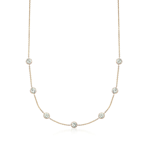 Ross-Simons CZ Station Necklace Silver 2