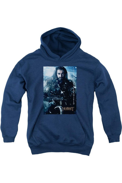 Gildan The Hobbit Thorin Poster Hoodie Blue Medium 2