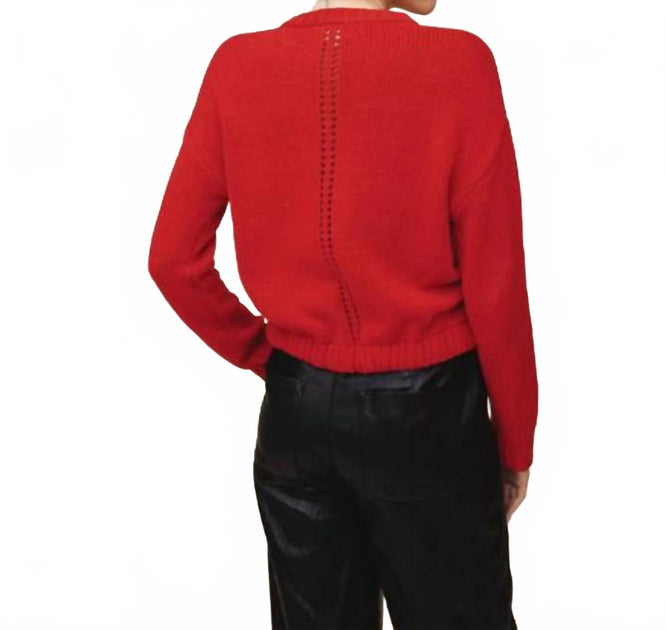 Bella Dahl Kordelzug-Strickjacke Rot Small 4