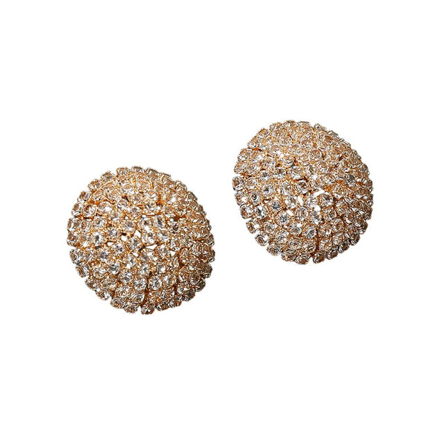FASHNZFAB Pave Dome Stud Earrings Silver 4