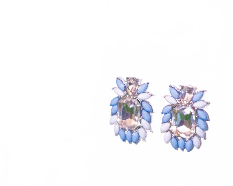 Stadium Gem Game Day Glam Cluster Earrings Blue One Size 4